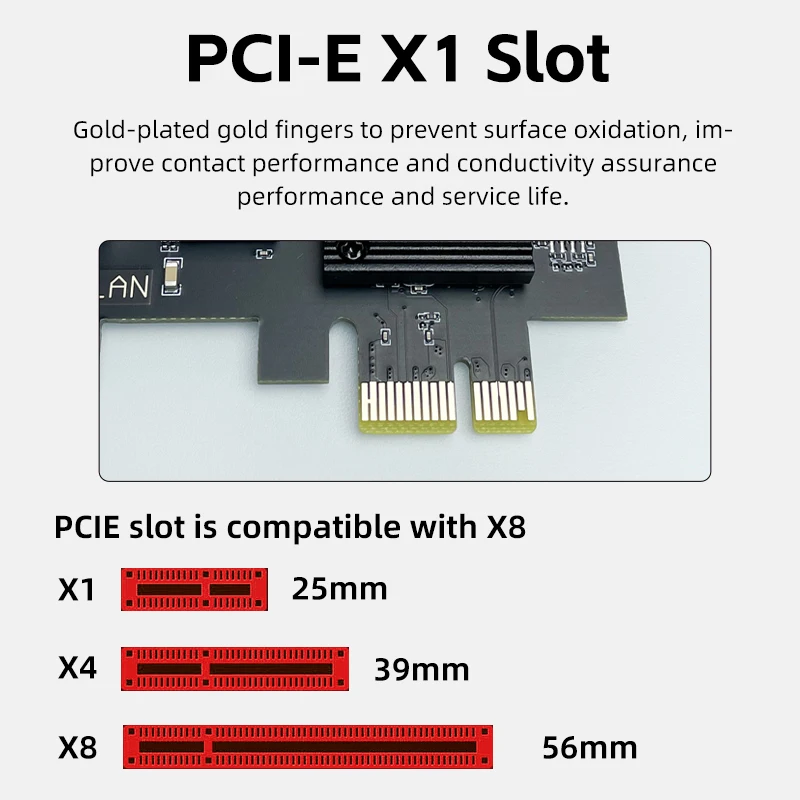 PCIE 2.5g RJ45 Network Card Single Electrical Port Intel i1226-V Master Control 2.5G Rate Fully Compatible with Computers