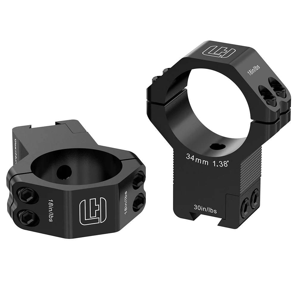 WestHunter Schwarz 11 mm Schwalbenschwanz-Zielfernrohrhalterungen 30 mm / 34 mm Rohr Hochprofil-Zielfernrohrringe Jagdzubehör