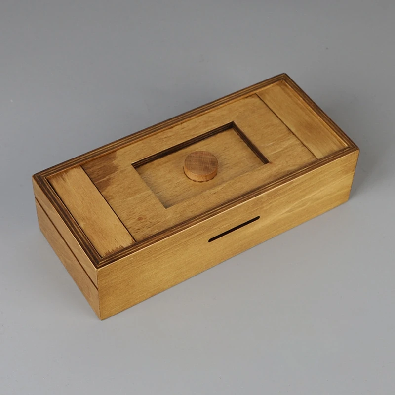 Puzzle-Geschenkbox mit Geheimfächern, Spardose aus Holz, Gehirn-Heimdekoration