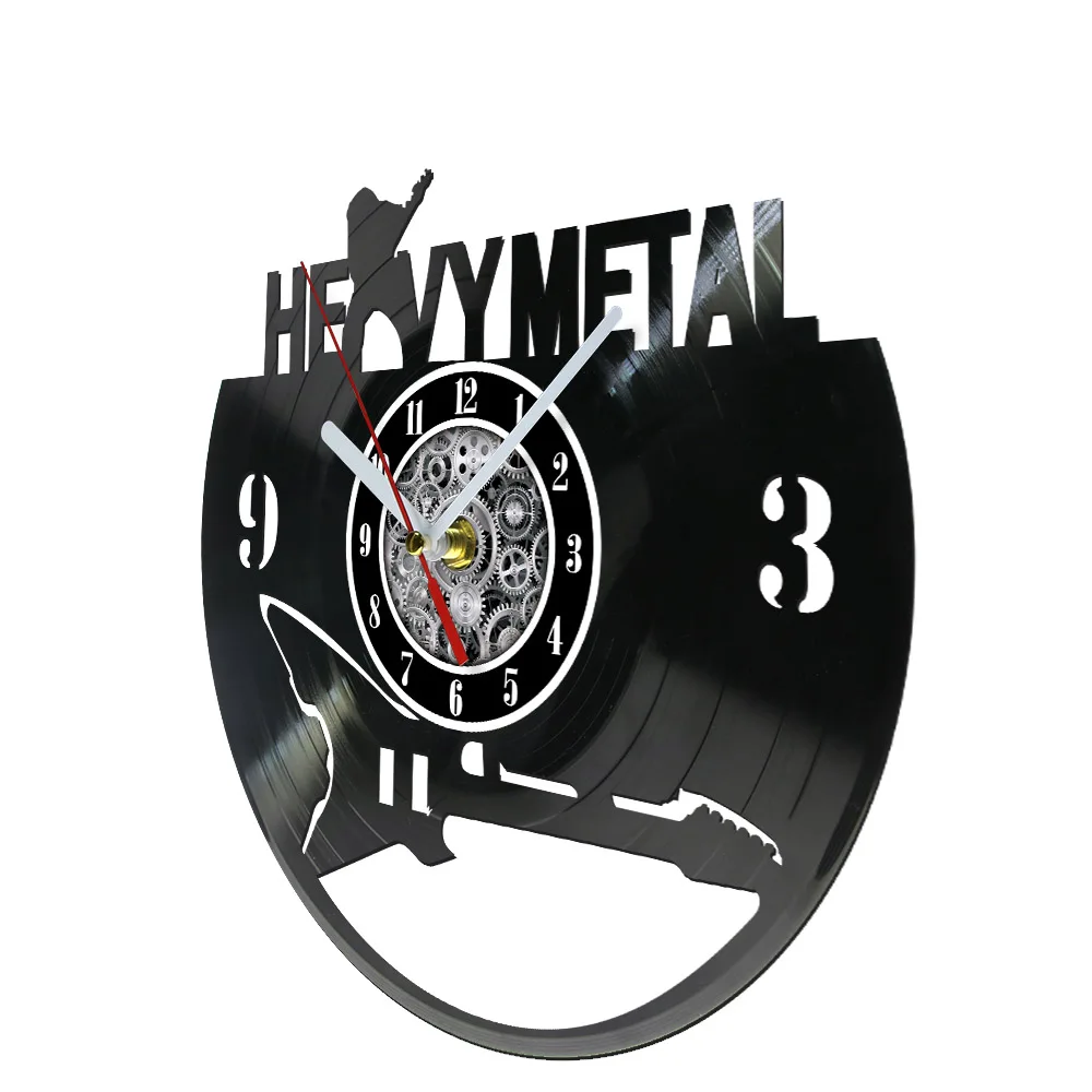 Heavy Metal Hard Rock Concert Wall Art Vintage Vinyl Record Clock Band Fest and Live Music Show Festival Retro Music Album Clock