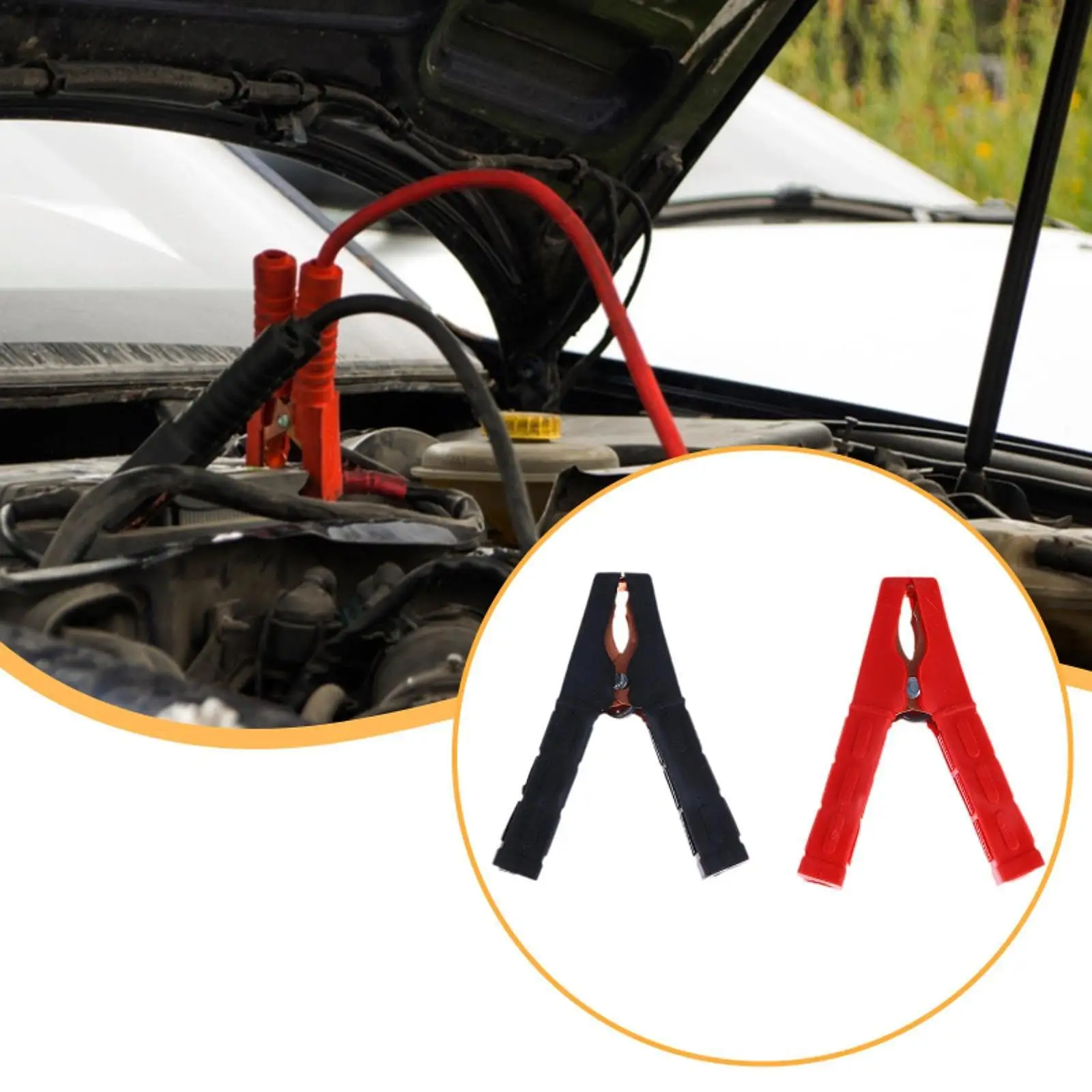 2Pcs, 100A Battery Alligator Clips, Easy to Install, Easy to Use, Durability, Jumper Cable Clamps, Compact for Vehicle Auto Boat