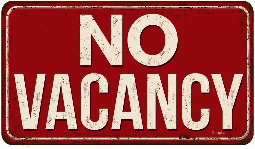 No Vacancy Vintage Retro Rustic Metal Tin Sign Pub Wall Decor Art 6x12 Inches