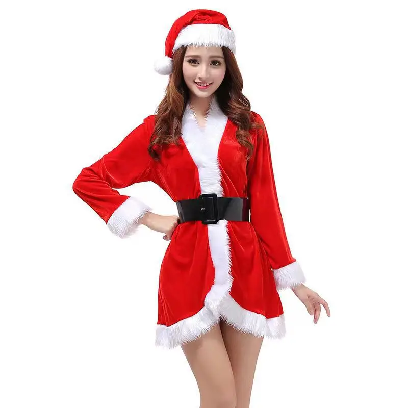 Sexy Christmas Costumes for Women Santa Claus Cosplay Holiday Party Performance Clothing Tempting Uniform