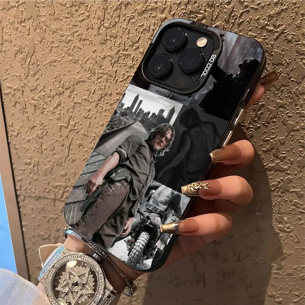 เคสโทรศัพท์ TWD The Dead สำหรับ iPhone 17,16,15,14,13,12,X,8,Pro,Max,Plus,E,SE4,Air,Mini ลาย IMD สีดำด้าน