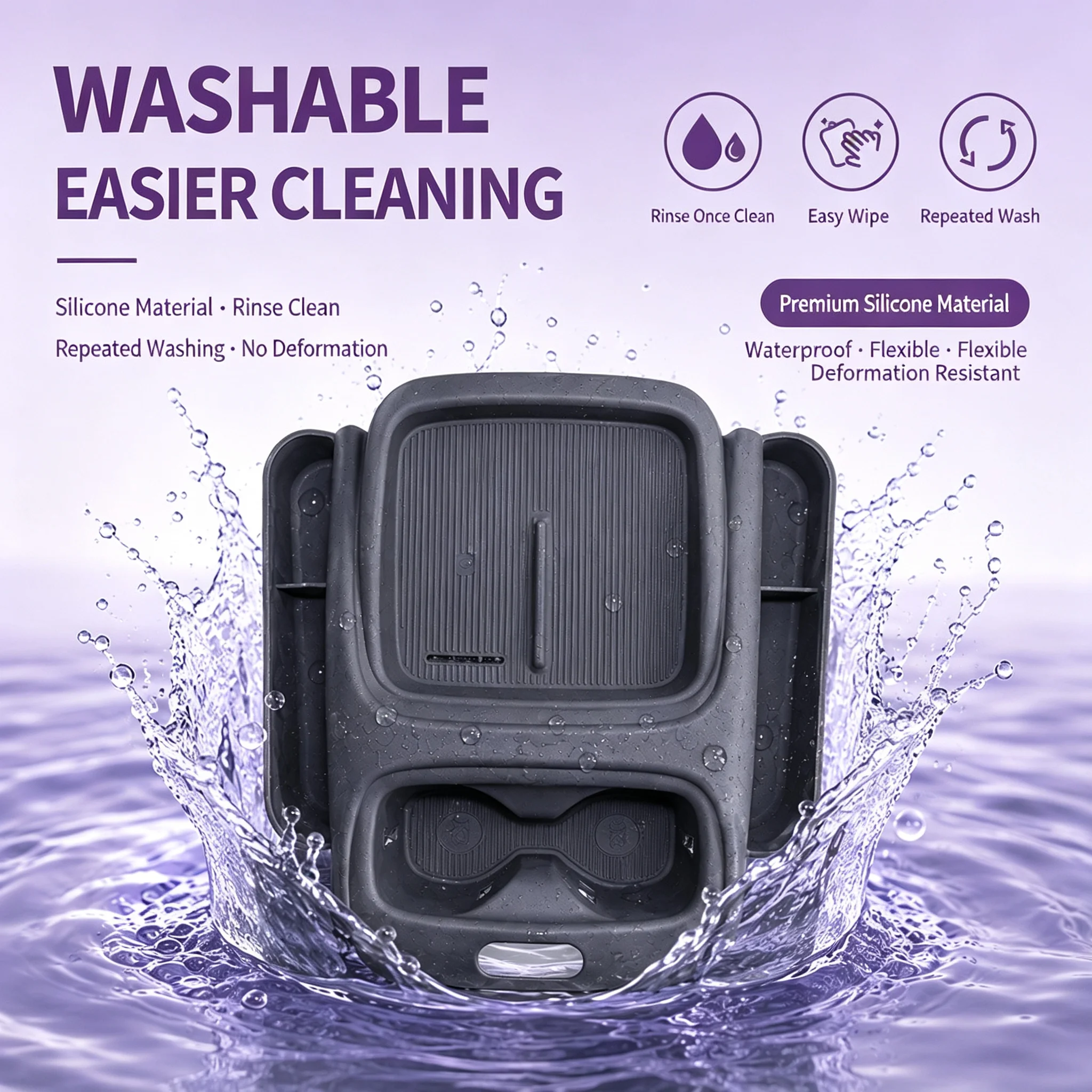 Car Integrated Center Console Silicone Protective Pad For 2026 Xpeng MONA L03 Wireless Charging & Cup Holder Full-Surround Cover