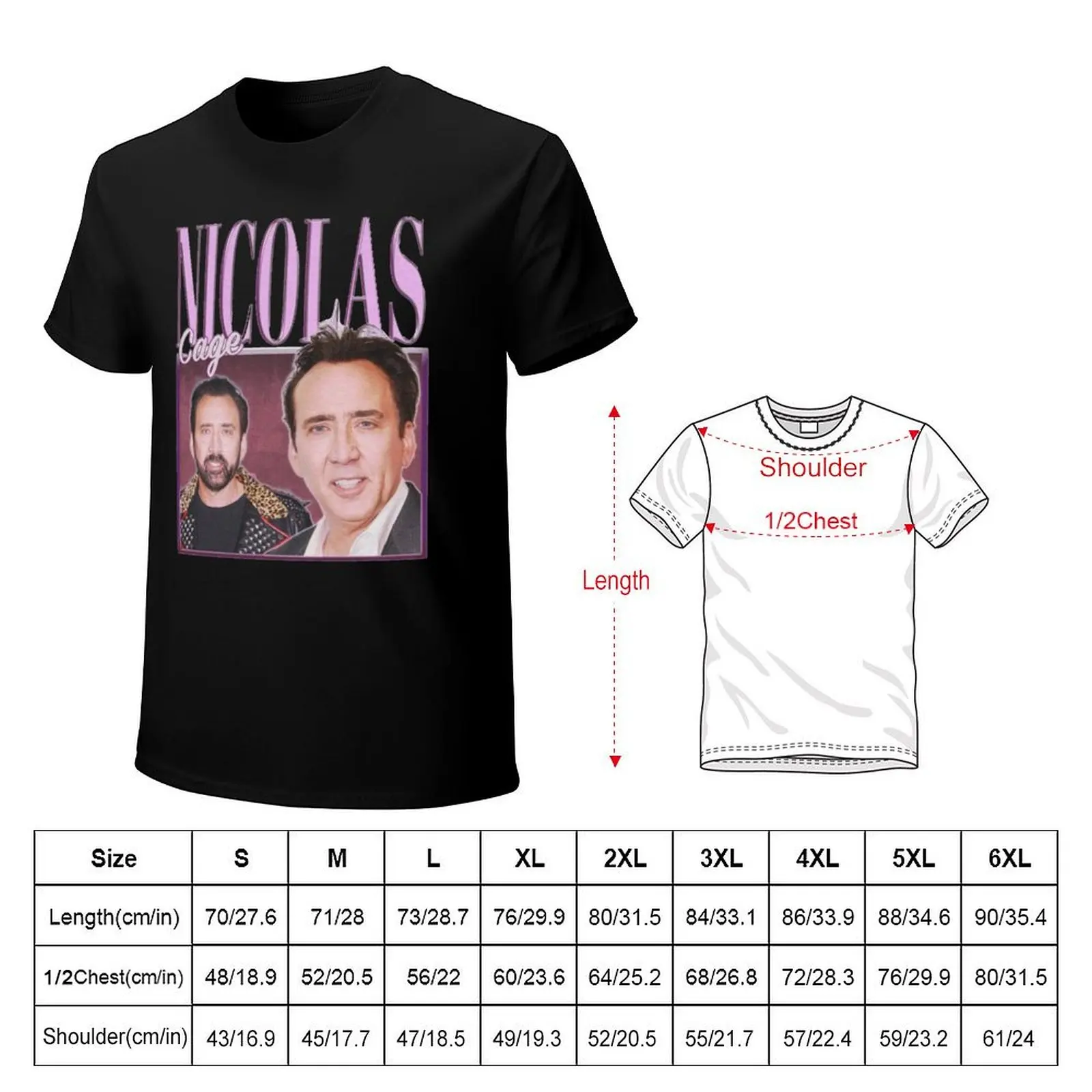 Nicolas cage funny T-Shirt vintage graphic tee cute tops mens t shirt graphic