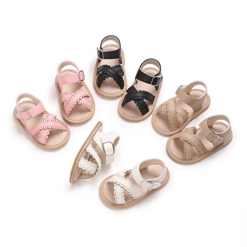 

VALEN SINA Solid ColorToddler First Walker Baby Crib Newborn Baby Summer Sandals Infant Boy Girl Shoes Rubber Soft Sole Non-Slip