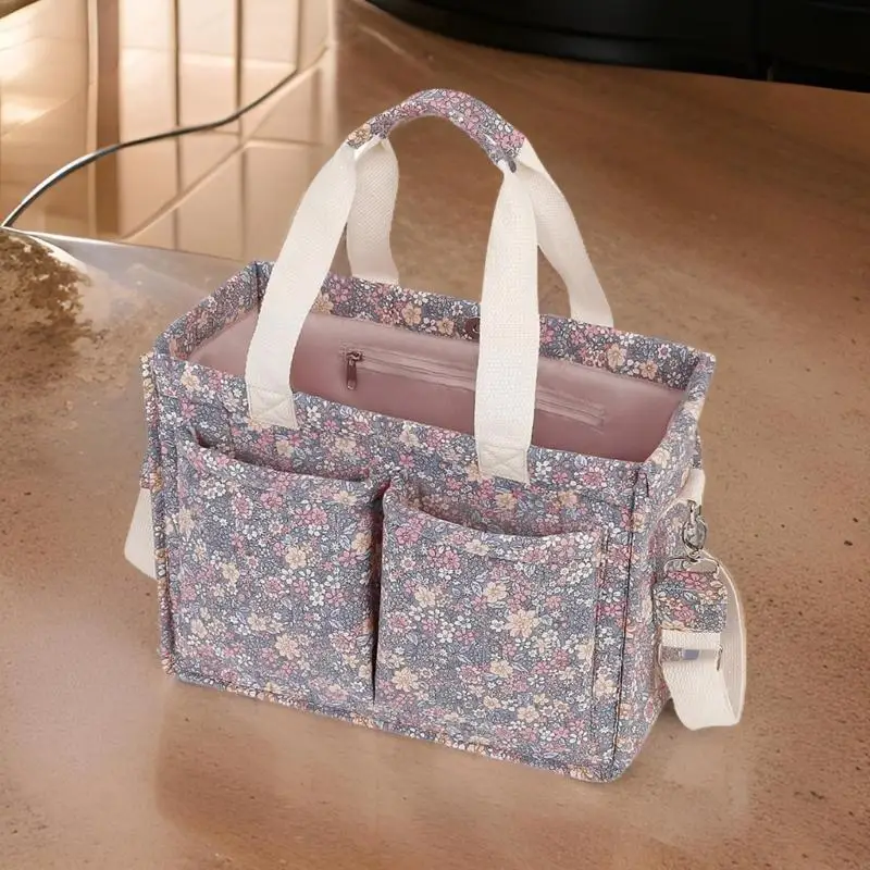 

F19F Large Capacity Baby Gear Organiser Case with Adjustable Strap, Tear Resistant Nappy Storage Hand Bag for Everyday Use