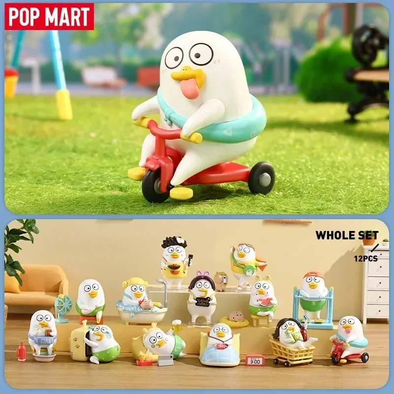 سلسلة الحياة الترفيهية من POPMART Duckyo صندوق أعمى ألعاب Kawaii أنيمي شخصية الحركة Caixa Caja مفاجأة صندوق غامض دمى الفتيات هدية