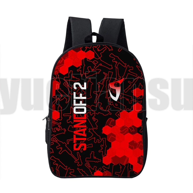 3D Print Anime Shooting War Game Standoff 2 Backpacks Boys Girls Double Zipper Cartoon School Bags Men 16 Inch Mochila Travelbag