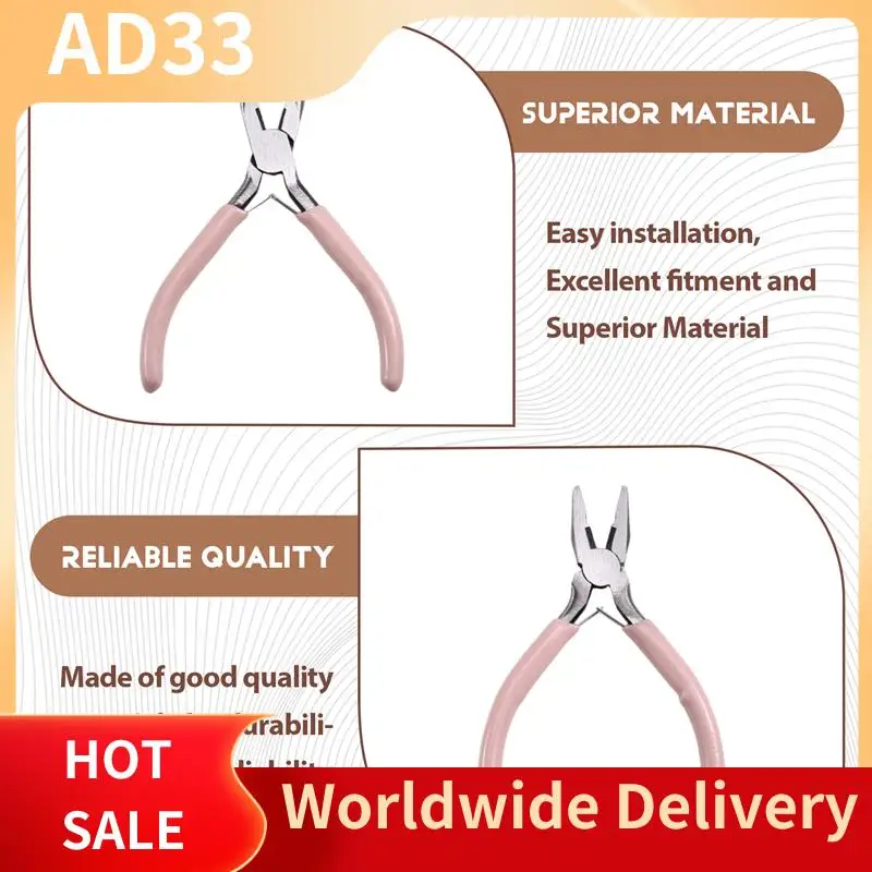 Lightweight Pink Anti-Slip Handle Jewelry Pliers 6-Piece Set For DIY Jewelry Making And Needlework Crafting