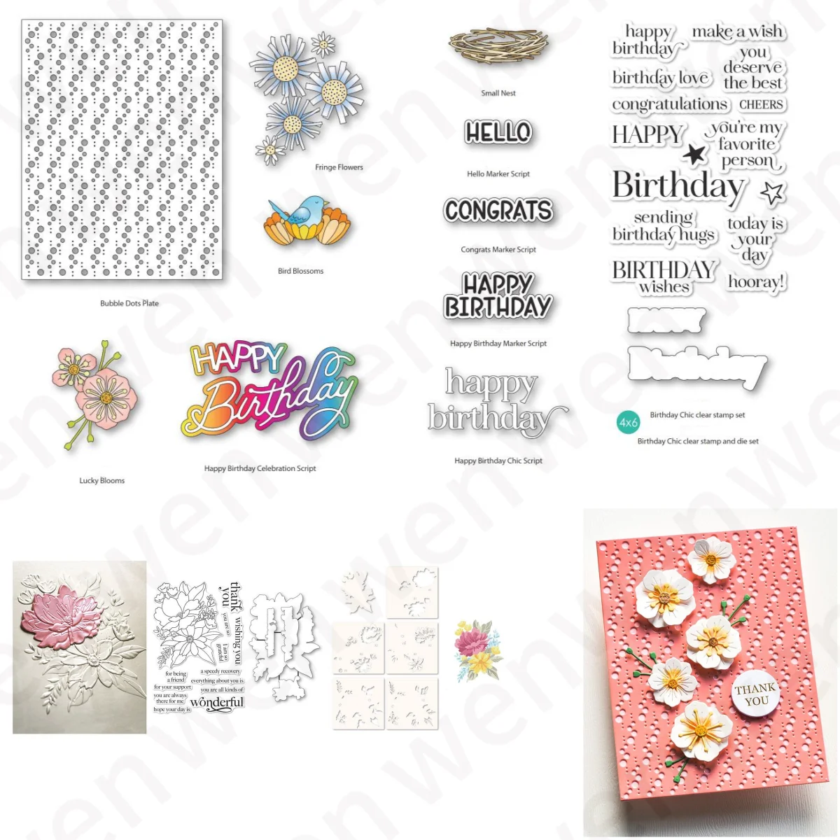 

2025 New Flowers Small Nest Alphabet Clear Stamps Metal Cutting Dies Hot Foil Stencil DIY Scrapbook Decoration Template Supplies