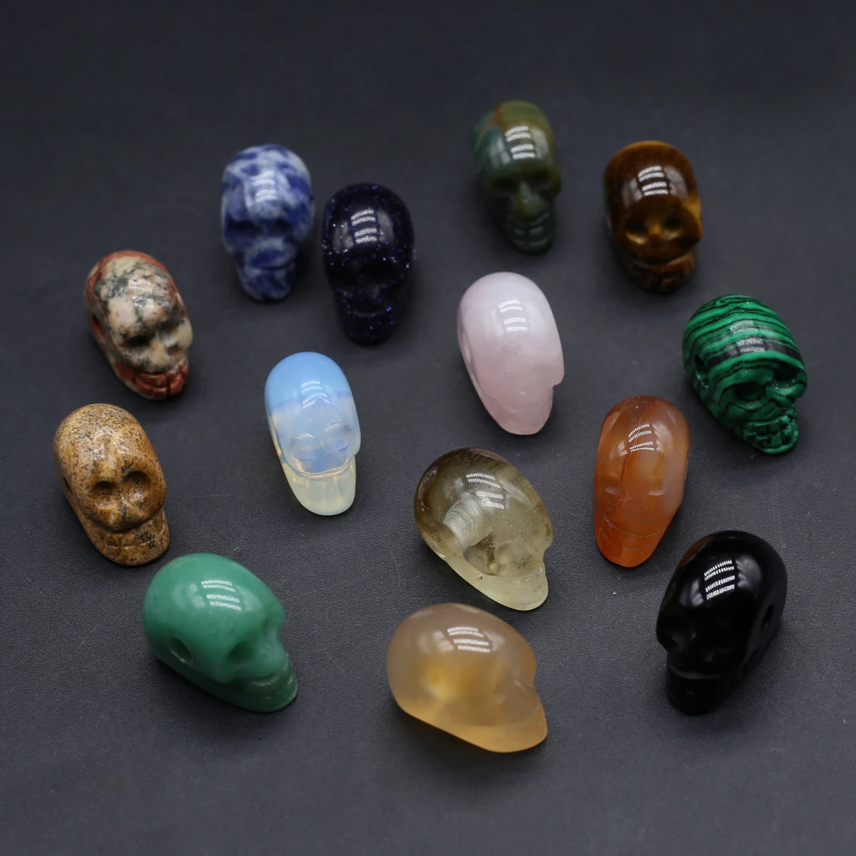 3pcs/lot Natural Stone Bead Skull Head Natural Agates Beads for Making DIY Jewerly Necklace Bracelet Accessories 19x11x15mm