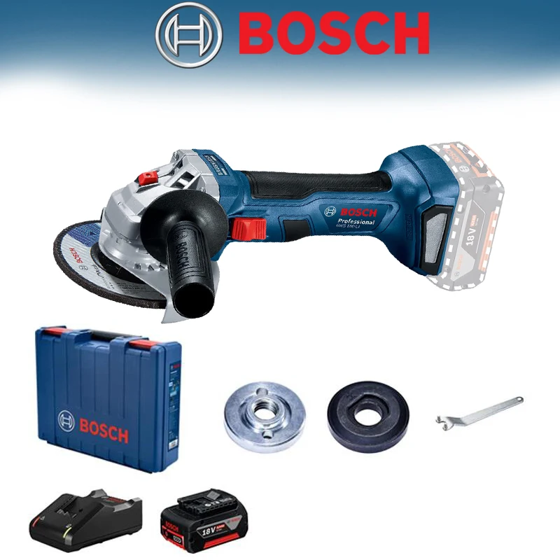 BOSCH GWS 180-LI 18V Professional Brushless Angle Grinder Cordless Portable Smooth Grinding Cutting Machine Polisher Power Tool