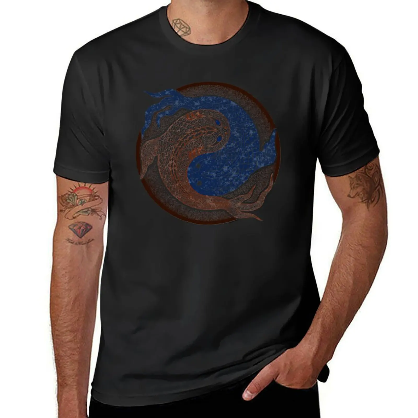 yin yang fish, shuiwudao mandala T-Shirt customs design your own korean fashion tees oversizeds mens vintage t shirts