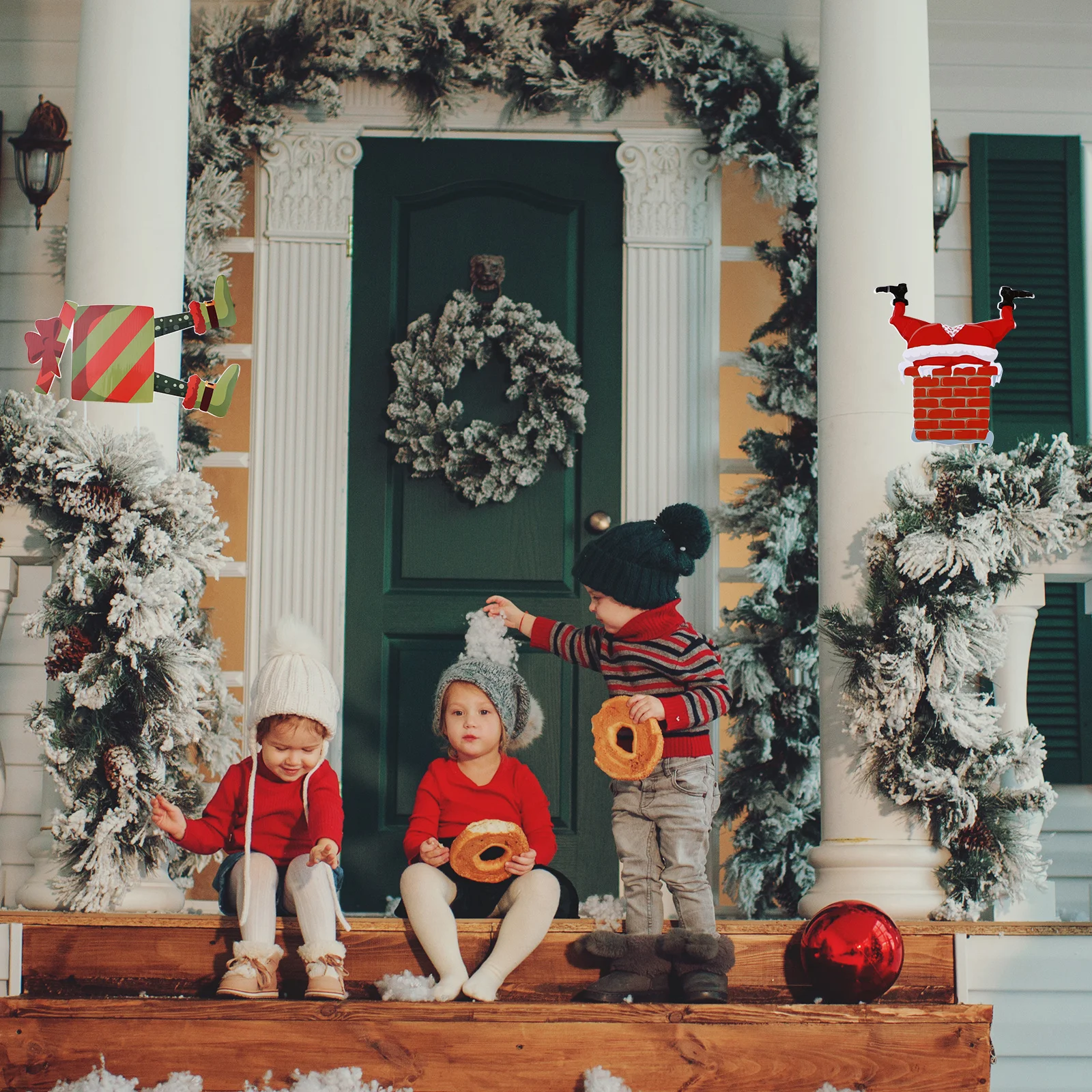 

2Pcs Christmas Yard Signs Outdoor Lawn Stakes Plastic Garden Scene Holiday Decoration Yard Display Christmas Outdoor Signs