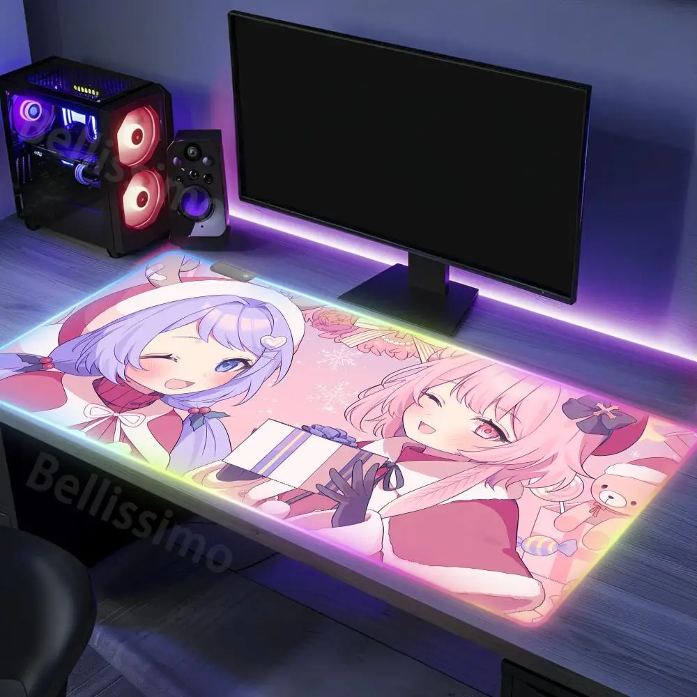 Mouse Esports Anime Pad Gaming accessories RGB Blue_Archives Non-Slip Rubber Valorant Kawaii Edge locking Luminescence