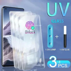 2Pcs UV Liquid Full Glue Screen Protector For Samsung S22 S23 S24 S21 S20 Ultra Note 9 10 20 S10 S8 S9 Plus Tempered Glass