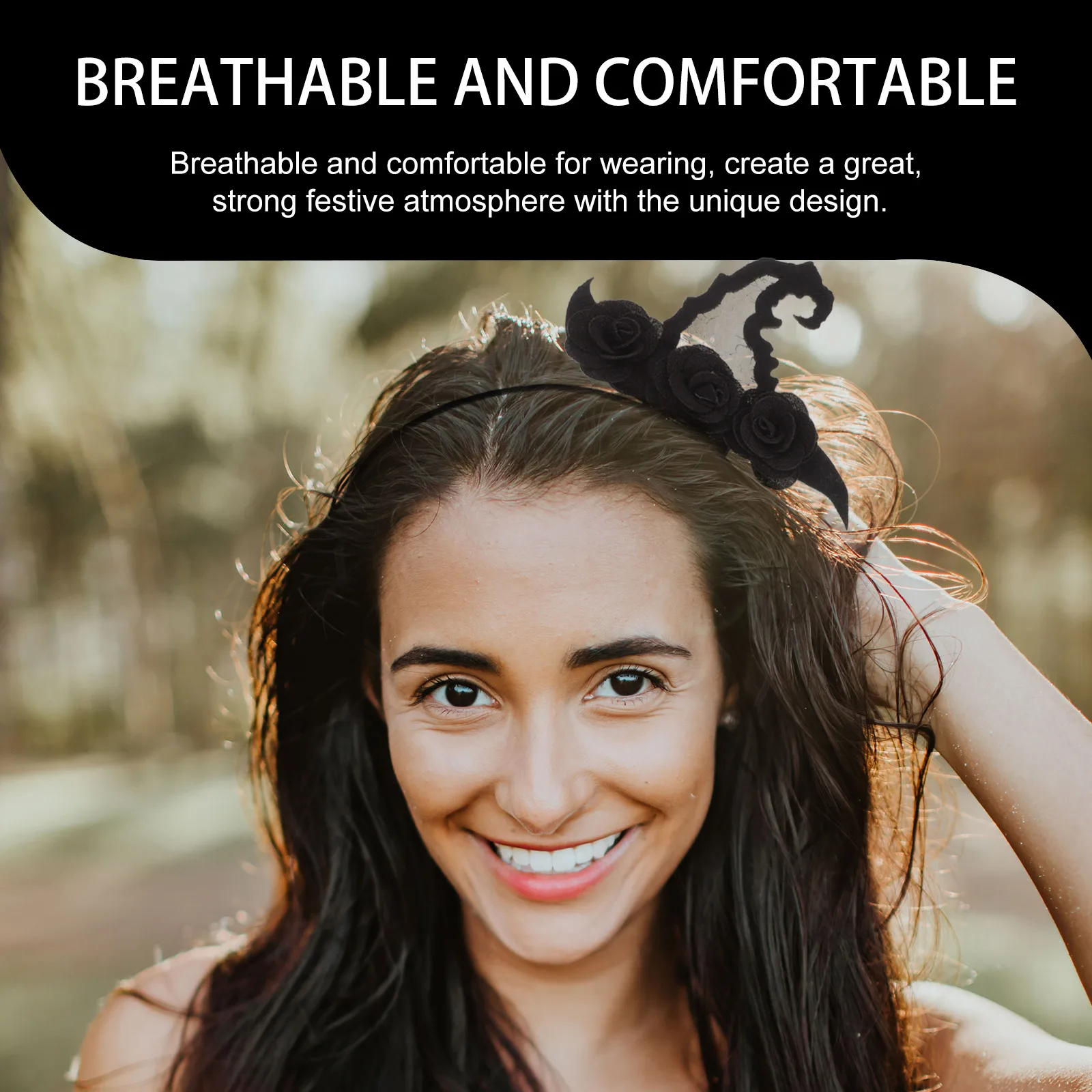 

2 Pcs Witch Hat Headband Halloween Hair Bands Cosplay Party Headbands Girl Accessories Black Headdress Felt Cloth Headwear