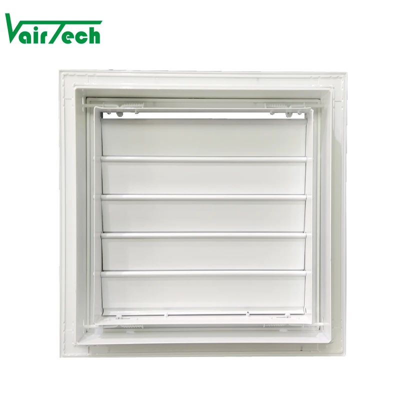 ช่องระบายอากาศภายในแบบสองด้าน บานเกล็ดประตูพลาสติก ช่องระบายอากาศ ขนาดภายนอก 10 นิ้ว × 6 นิ้ว สำหรับการเปิด