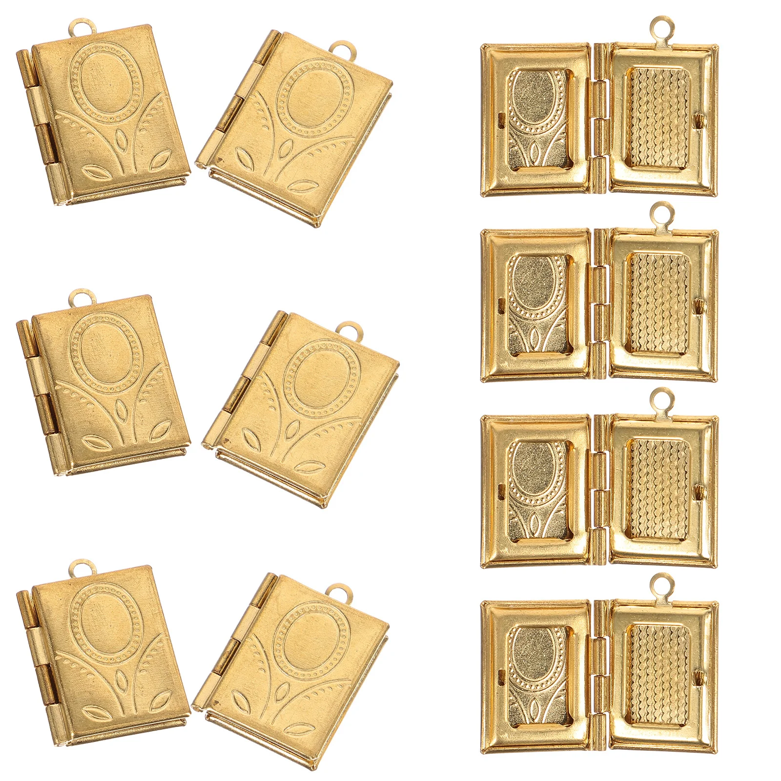 10 قطعة النحاس المنجد قلادة جالبة للحظ كتاب على شكل المناجد الصورة ل أساور صنع المجوهرات DIY بها بنفسك صندوق صور المعلقات الحرفية أطقم #1