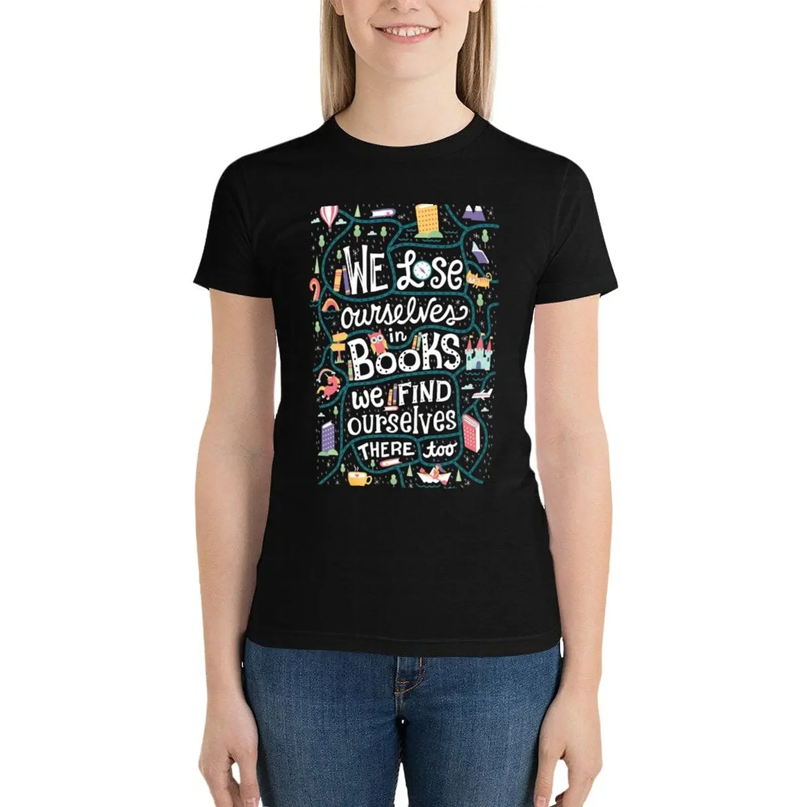 

Lose ourselves in books T-Shirt summer tops shirts graphic tees oversized tshirts woman