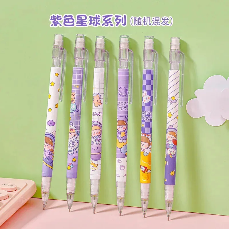 Pensil Mekanik Hewan Kawaii 0.5Mm (10 Buah/Pak) - Perlengkapan Sekolah Kartun Lucu, Hadiah Siswa