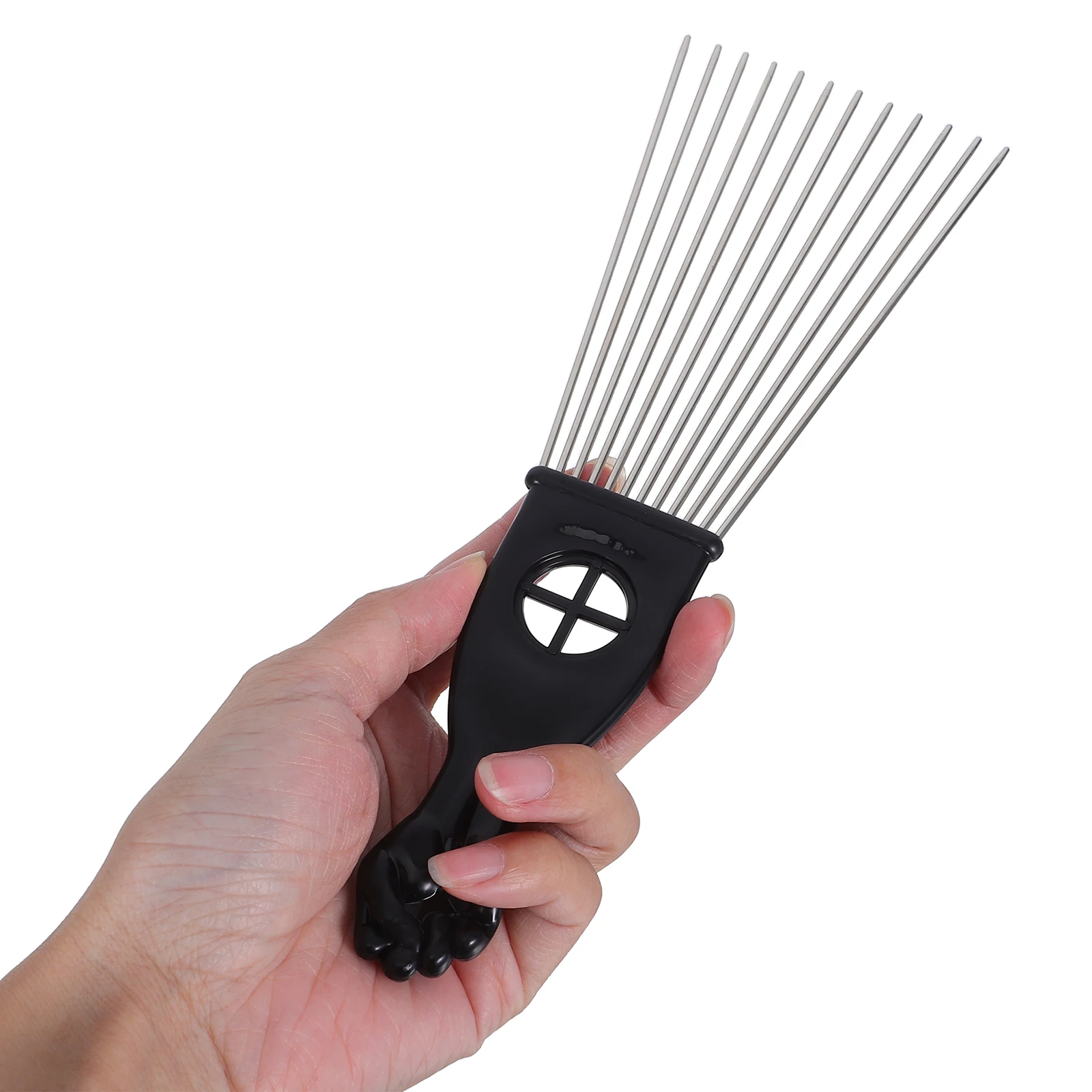 

2 шт., стальная игольная расческа, веерообразная пластиковая ручка с широкими зубьями, распутывающая волосы, парикмахерские грабли, расческа для укладки, гладкая щетка для мужчин