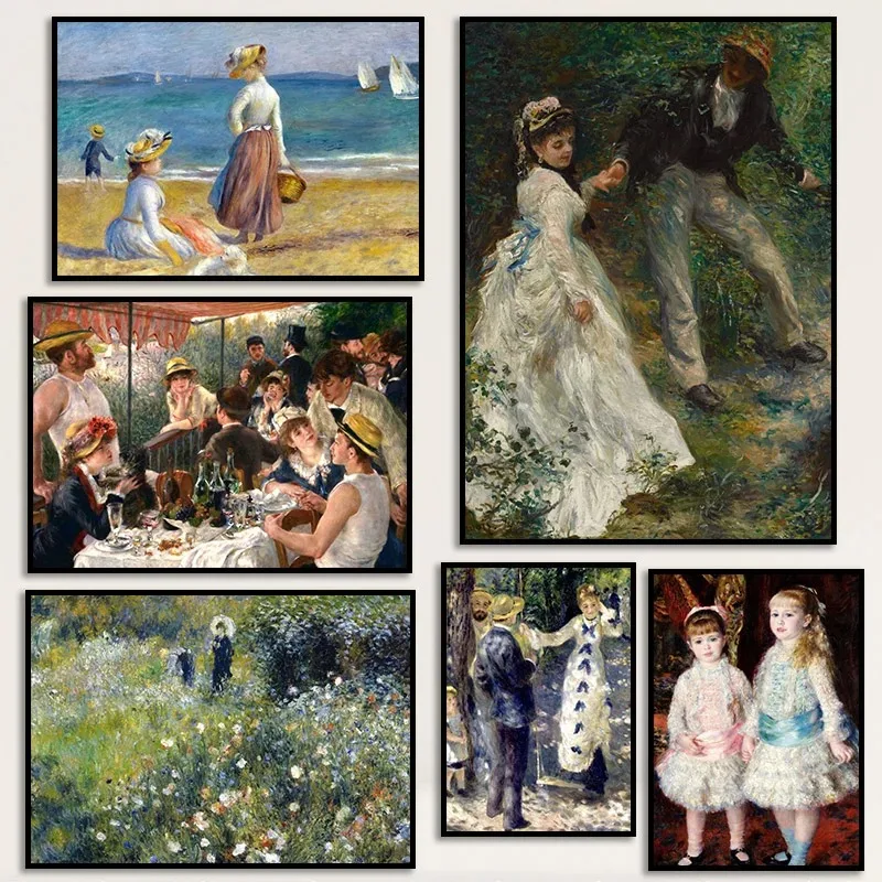 Vintage Pierre Auguste Renoir Artworks Lunch of The Boating Party Art Poster Canvas Painting Wall Prints Picture Room Home Decor
