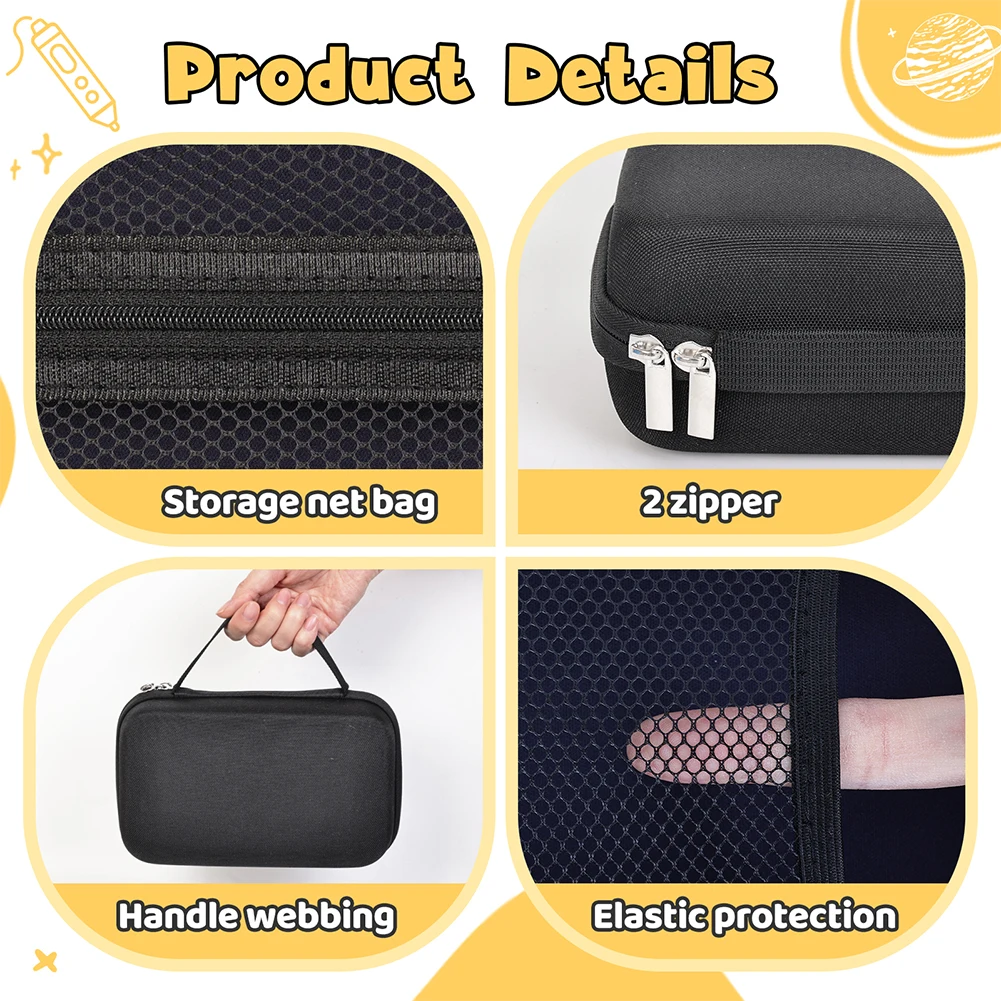 Hard Carrying Case for SCRIB3D P1 3D Printing Pen/MYNT3D Super 3D Pen with Mesh Pocket Carrying Bag for PLA Filament and Charger