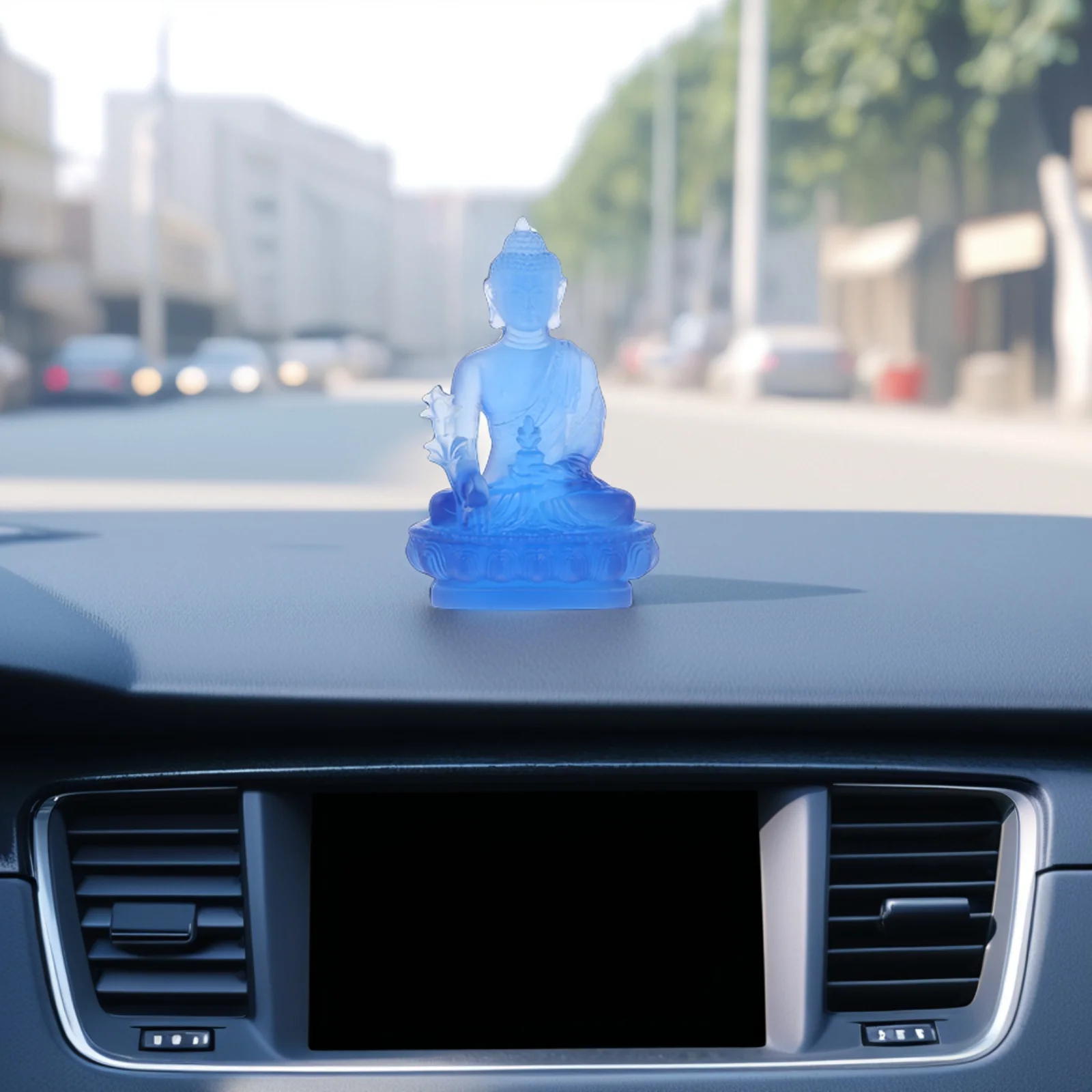

Resin Statue Car Ornament Dashboard Sculpture Car Interior Decoration Peaceful Accessory Buddha Statue