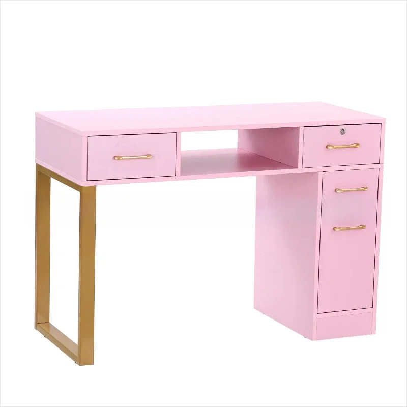 Gold-plated bracket, manicure table, nail salon.