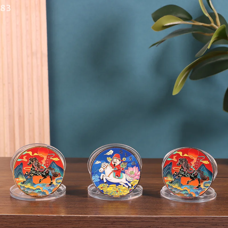 2026 Year Of The Horse Commemorative Medal Colored Horse Zodiac Coins Gold Silver Iron Crafts School Activity Small Gifts