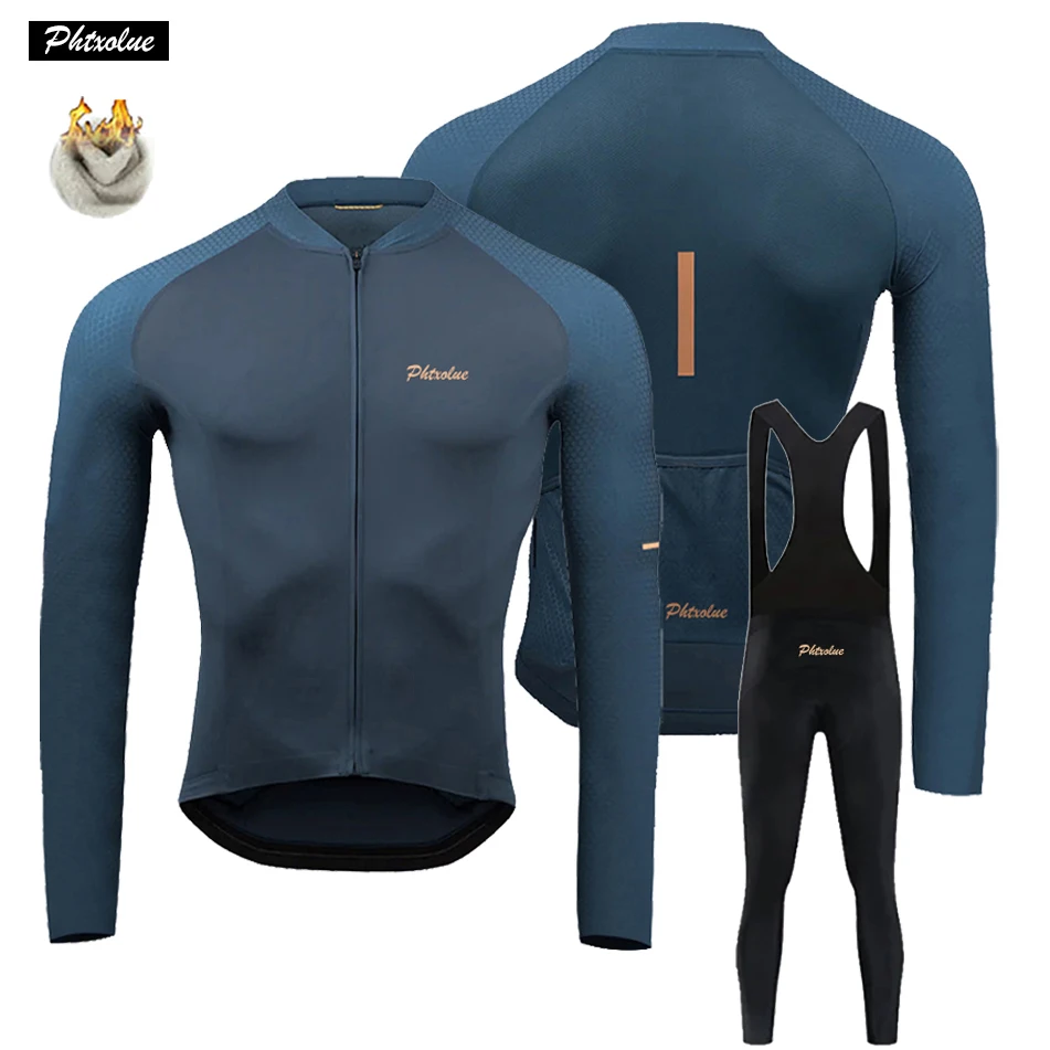 2024 Cycling Clothing Men Winter Thermal Fleece Jerseys Set Bicycle MTB Bike Clothes Kit  Maillot Ropa Ciclismo Uniform Suit