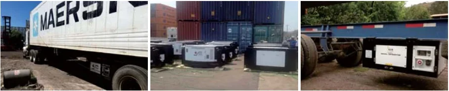 Side-mount chassis refrigerated container generators cooling 15kw 18.75kva for transportation with  perkins diesel engine