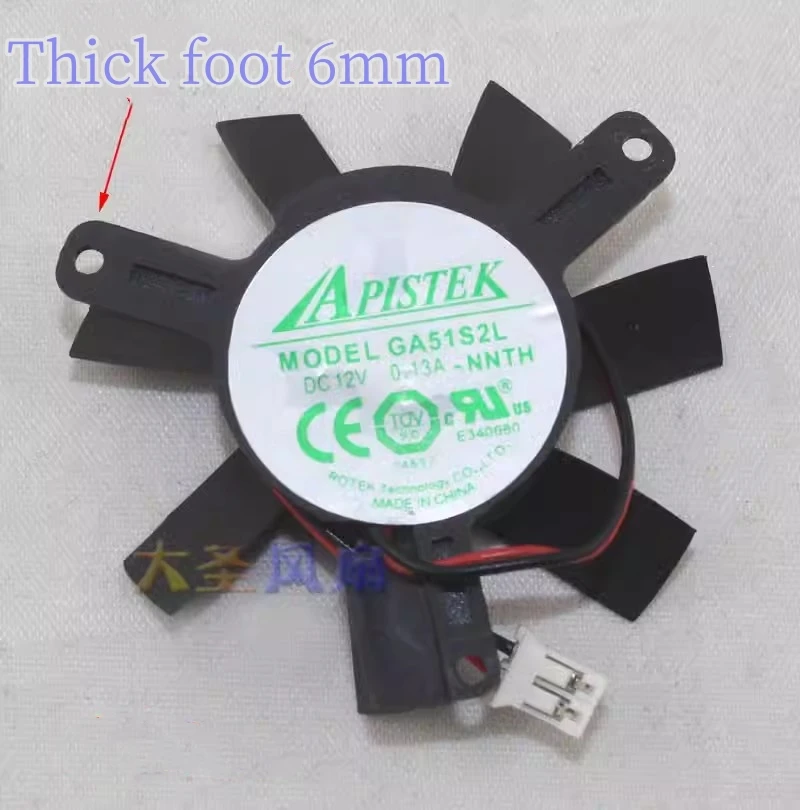 Free shipping Original Sapphire HD6570 1G Platinum Edition GA51S2L 4.5CM diameter 3.9CM hole distance graphics card fan