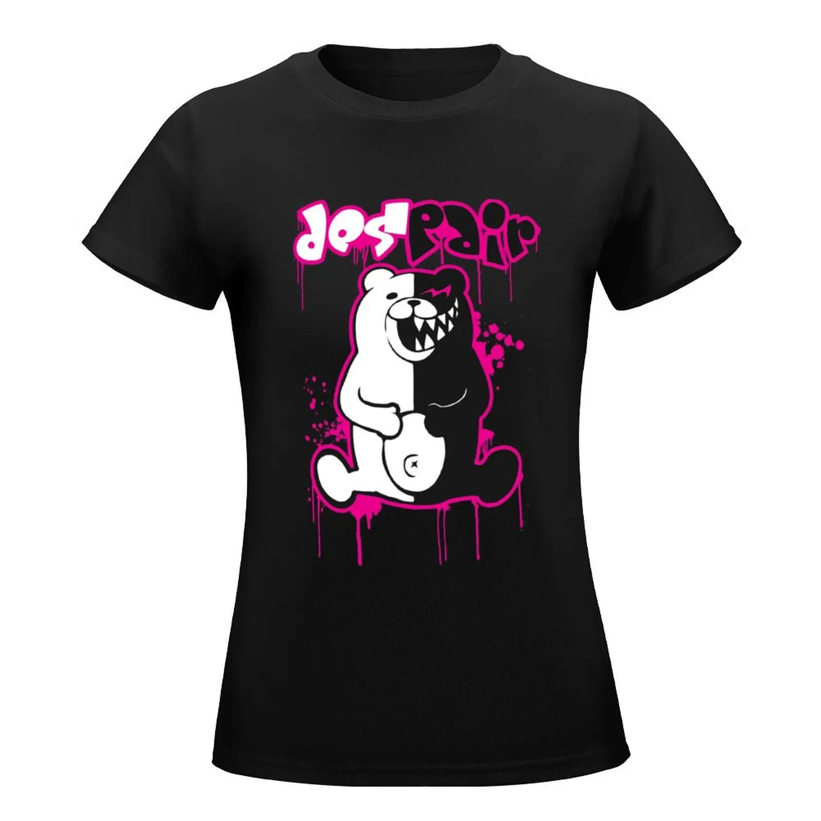 Danganronpa- Monokuma-Despair - Pink T-Shirt sweat plus sizes plain t shirts for Women