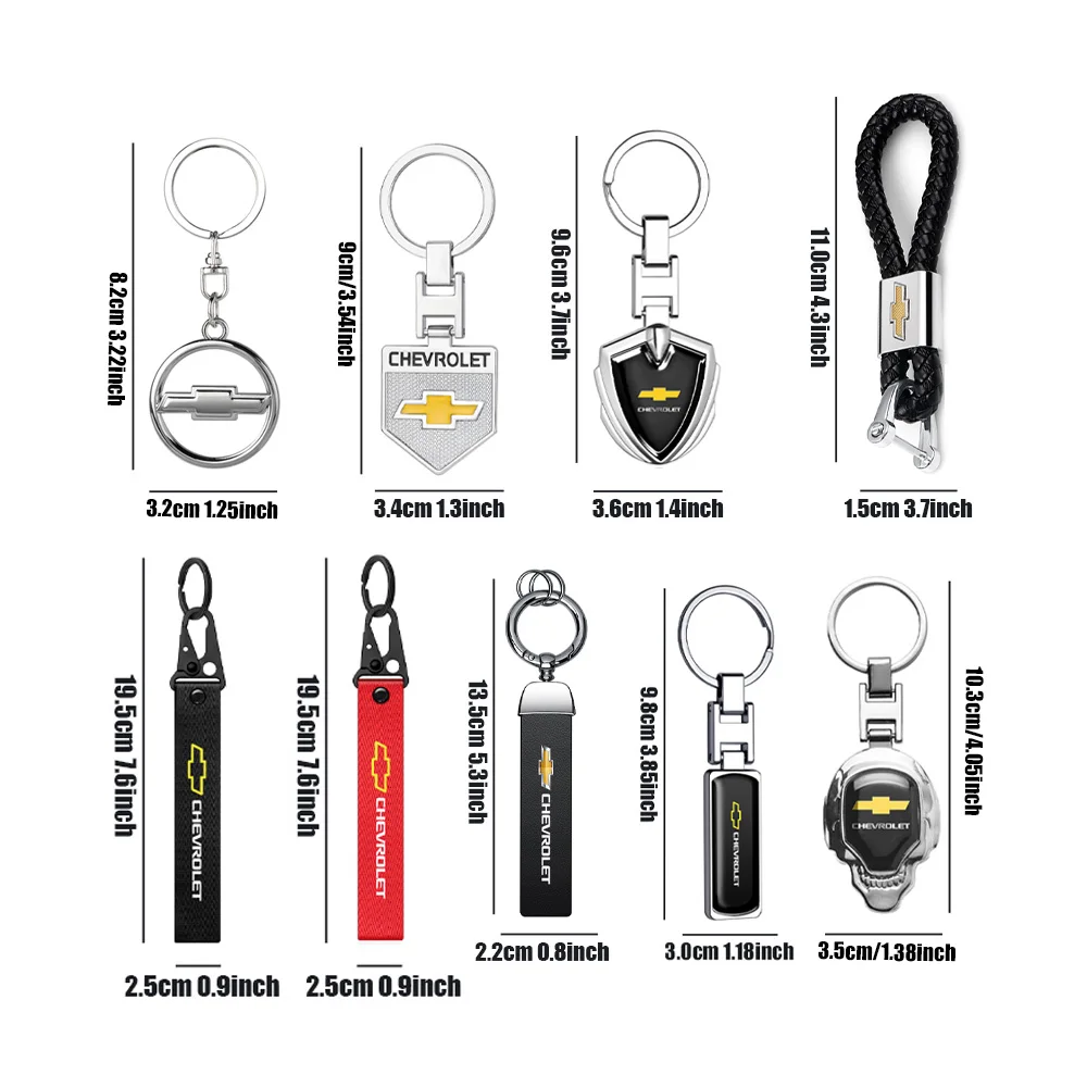 Car Badge Key Rings Metal ABS Leather Keychain Pendant Car Styling For Chevrolet Cruze Spark Aveo Sail Sonic Corvette Silverado