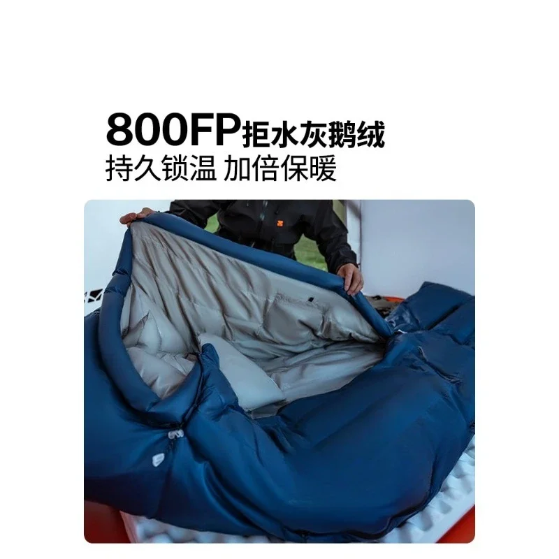 Goose down sleeping bag, outdoor camping adult thickened cold-proof down sleeping bag ultra-light and portable
