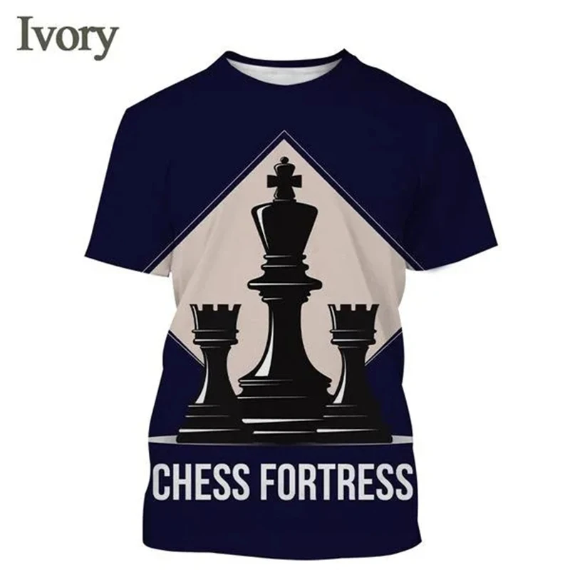 3D Chess Print T Shirt For Men Funny Graphic T-Shirts Summer Trend Harajuku Oversized Short Sleeve Leisure O-neck Tops T Shirts