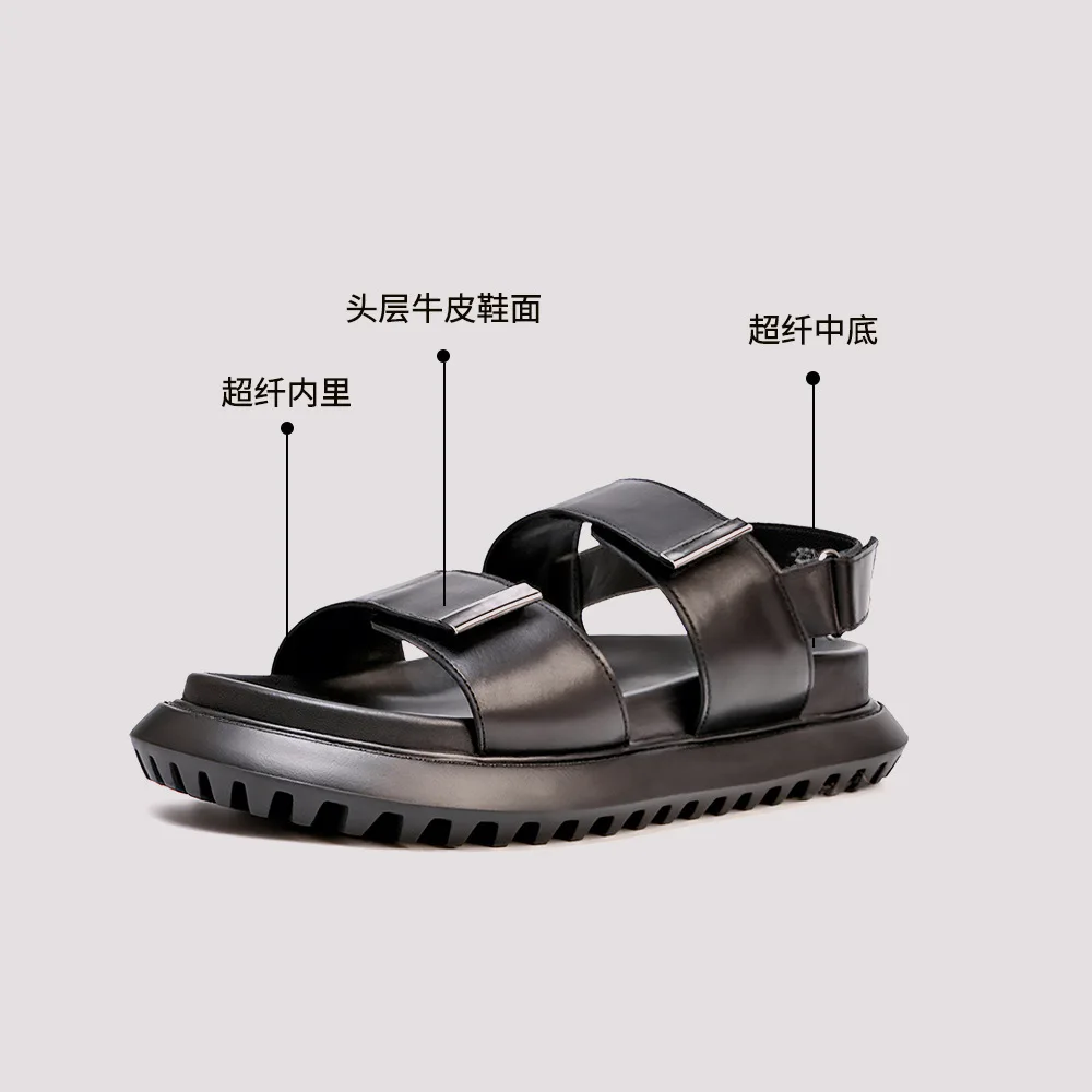 

Новые весенне-летние мужские сандалии высокого качества из натуральной кожи, шлепанцы, мужские тапочки в британском стиле ретро, кожаные сандалии для мужчин