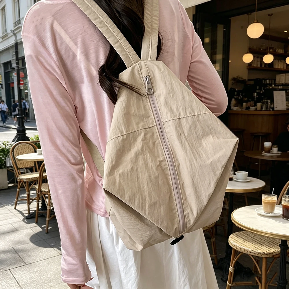 

Lightweight Nylon Foldable Backpack, Casual Convertible Sling Bag with Adjustable Straps for Daily Commute & Outdoor