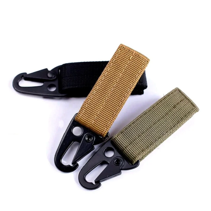 

Outdoor EDC Mutitool Keychain Olecranon Carabiner Molle Nylon Webbing Belt Strap Metal Hook Hiking Gear Tactical Backpack Clasp