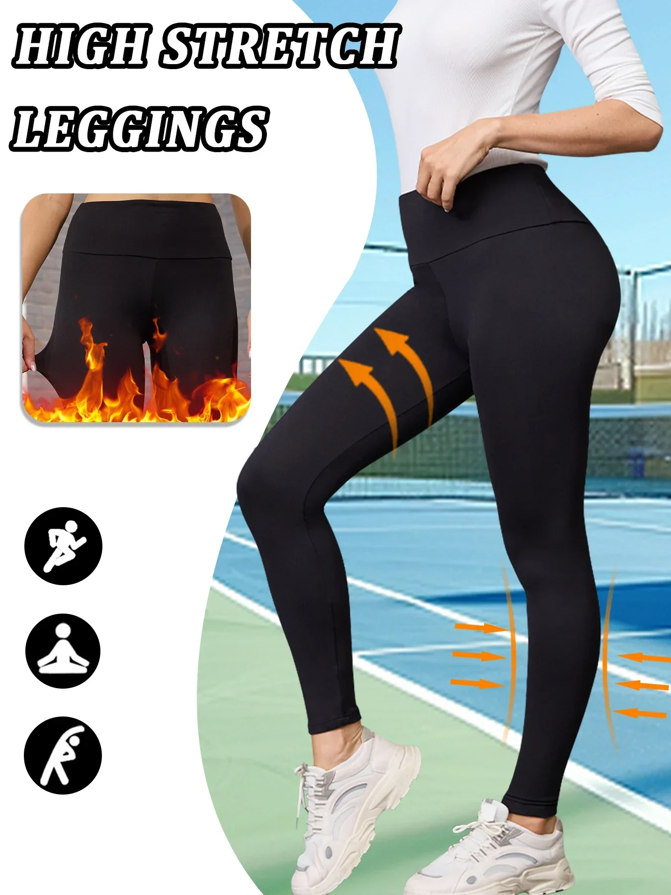 5 Pack Womens Thermal Fleece Lined High Waisted Leggings Workout Winter Warm Thick Tights Soft Yoga Pants