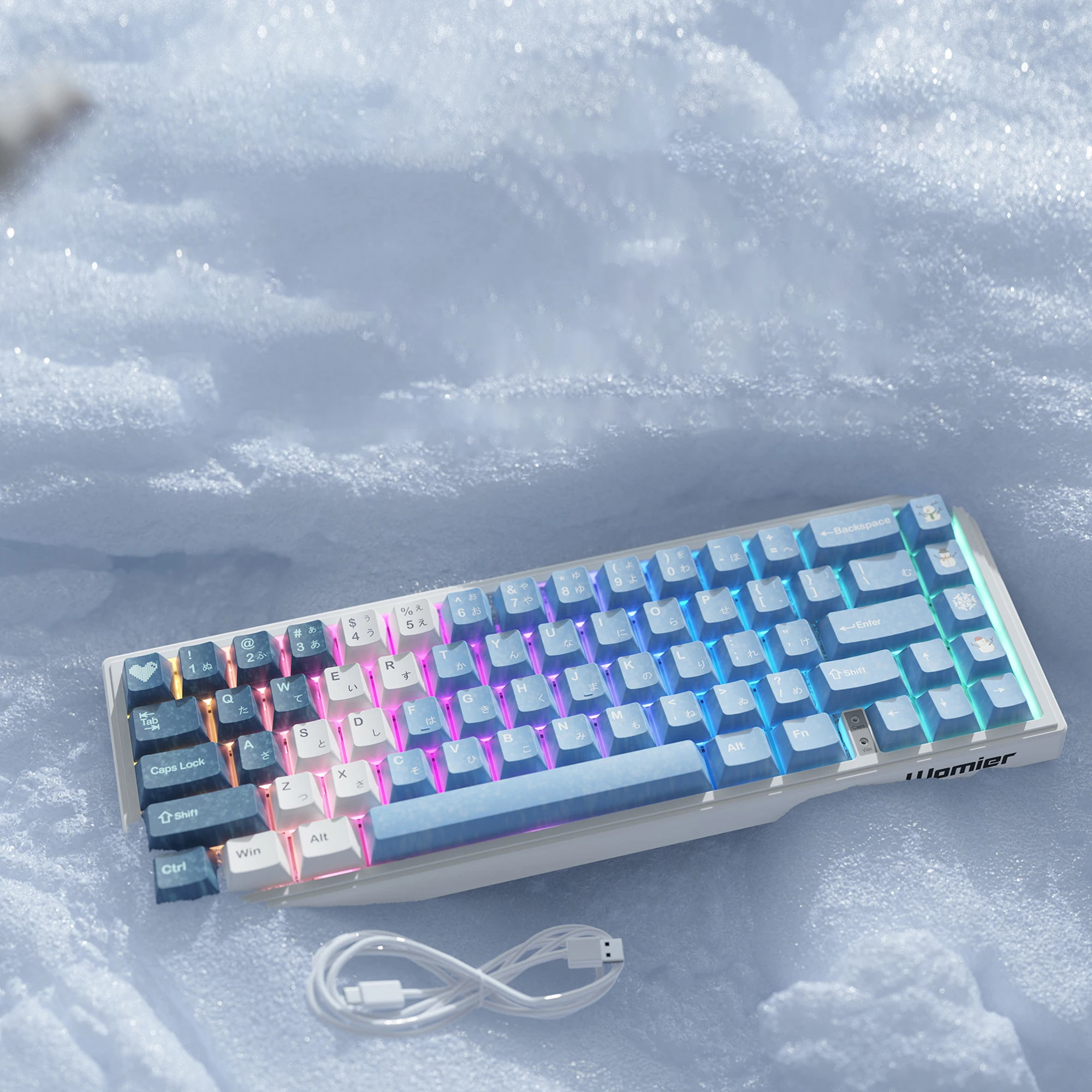 

womier M68 HE V2 Snow 60% компактная точка привода, регулируемая клавиатура с эффектом Холла, 68 клавиш, проводной магнитный переключатель, игровая клавиатура