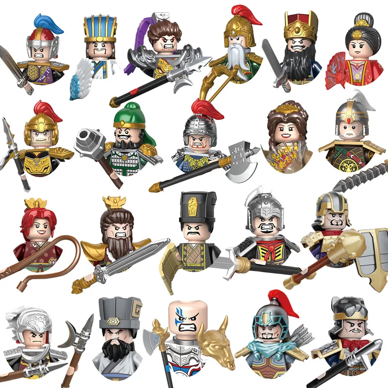 

20Pcs/Lots Three Kingdoms Period Historical Heroes Figures Ancient Military Soldiers Mini Weaponry Model Building Block Kids Toy