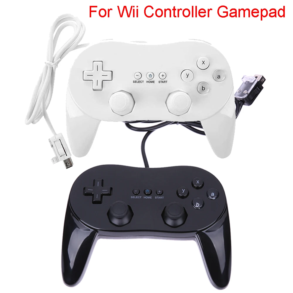 White Black Classic Wired Game Controller Gaming Pro Remote Game Controller Gamepad For Nintendo Wii