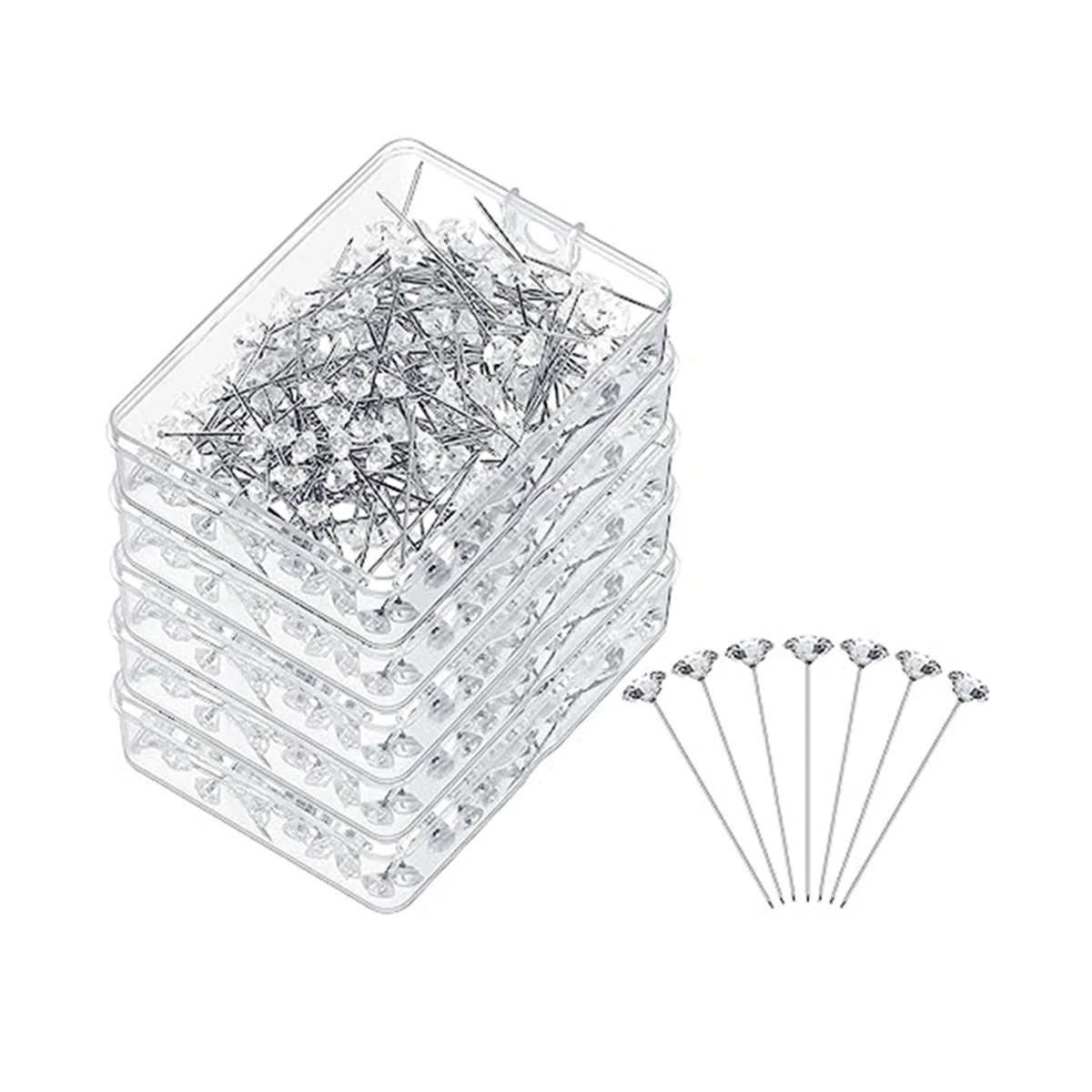 

1000 шт., Детские прямые булавки с кристаллами