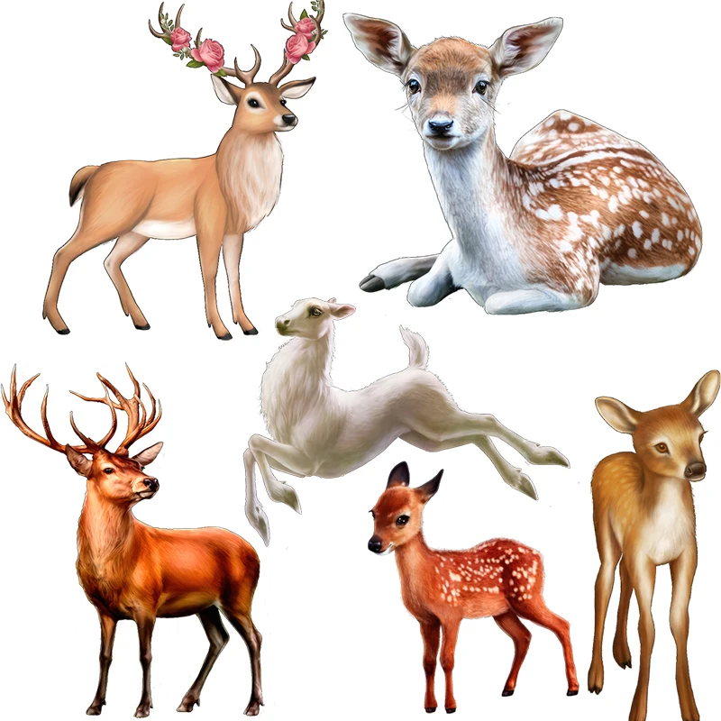 Three Ratels CP59 Cute Deer Forest Style Cartoon Animal Stickers Children's Bedroom Wall Stickers Toilet decals