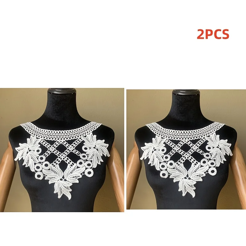 

2pcs lace openwork embroidery accessories, suitable for decorating the neckline of women's clothing accessories